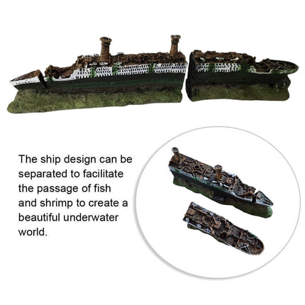 Titanic Shipwreck Aquarium Decoration for Fish Tank Aquascape Underwater Decor