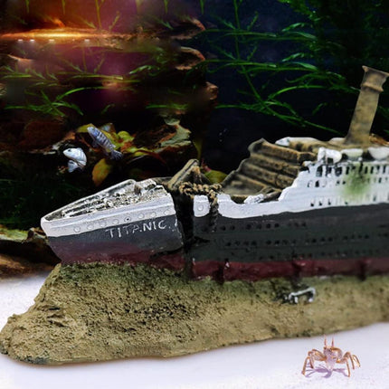 Titanic Shipwreck Aquarium Decoration for Fish Tank Aquascape Underwater Decor