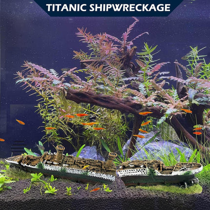 Titanic Shipwreck Aquarium Decoration for Fish Tank Aquascape Underwater Decor
