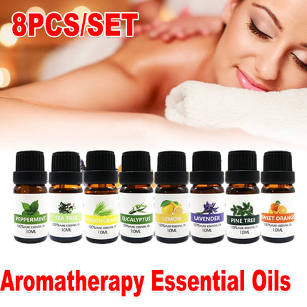 Essential Oil Set 8 Bottles Plant Aromatherapy Oils Natural Fragrance Diffuser