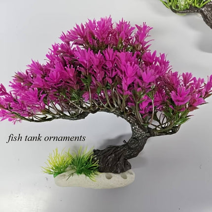 Resin Welcome Pine Tree Aquarium Landscape Ornament Fish Tank Decoration