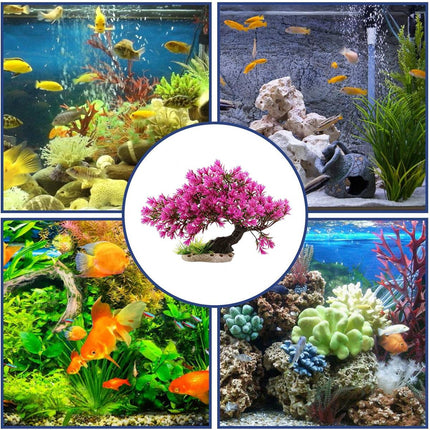 Resin Welcome Pine Tree Aquarium Landscape Ornament Fish Tank Decoration