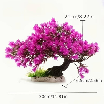 Resin Welcome Pine Tree Aquarium Landscape Ornament Fish Tank Decoration