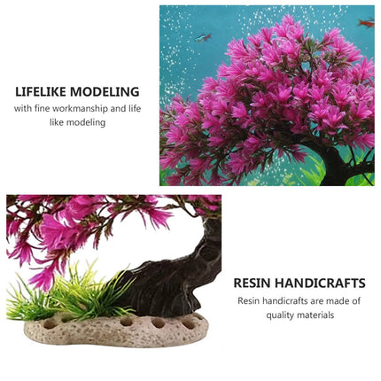 Resin Welcome Pine Tree Aquarium Landscape Ornament Fish Tank Decoration