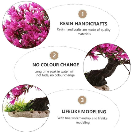 Resin Welcome Pine Tree Aquarium Landscape Ornament Fish Tank Decoration