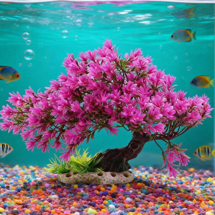 Resin Welcome Pine Tree Aquarium Landscape Ornament Fish Tank Decoration