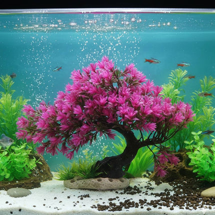Resin Welcome Pine Tree Aquarium Landscape Ornament Fish Tank Decoration