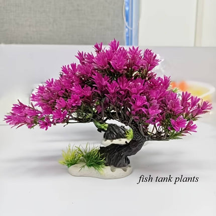 Resin Welcome Pine Tree Aquarium Landscape Ornament Fish Tank Decoration