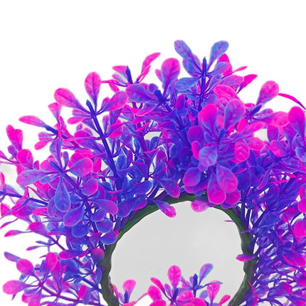 Artificial Aquarium Plant Purple Pink Arch Fish Tank Decor Bendable 19 x 17cm