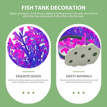 Artificial Aquarium Plant Purple Pink Arch Fish Tank Decor Bendable 19 x 17cm