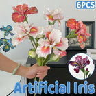 6PCS Artificial Iris Flowers PU Material Durable for Home Wedding Party Decor