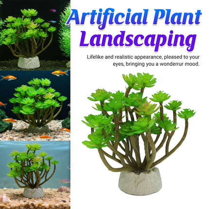 Artificial Aquarium Plant Plastic Lotus Leaf Landscape Decor for Fish Tank
