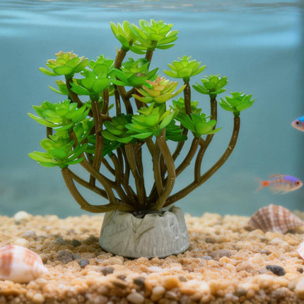 Artificial Aquarium Plant Plastic Lotus Leaf Landscape Decor for Fish Tank