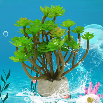 Artificial Aquarium Plant Plastic Lotus Leaf Landscape Decor for Fish Tank