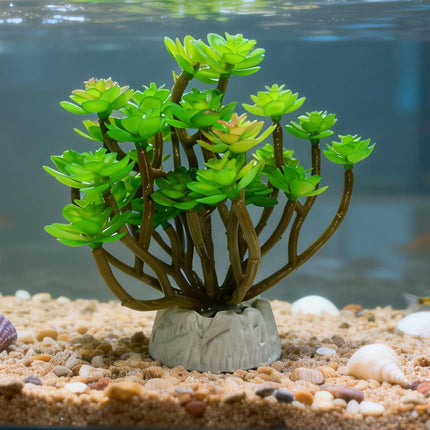 Artificial Aquarium Plant Plastic Lotus Leaf Landscape Decor for Fish Tank