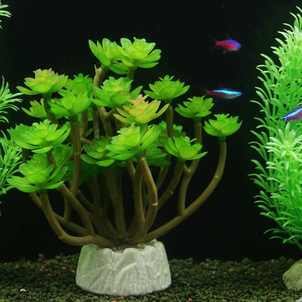Artificial Aquarium Plant Plastic Lotus Leaf Landscape Decor for Fish Tank