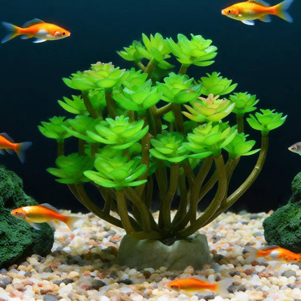 Artificial Aquarium Plant Plastic Lotus Leaf Landscape Decor for Fish Tank