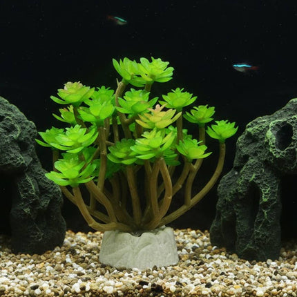 Artificial Aquarium Plant Plastic Lotus Leaf Landscape Decor for Fish Tank