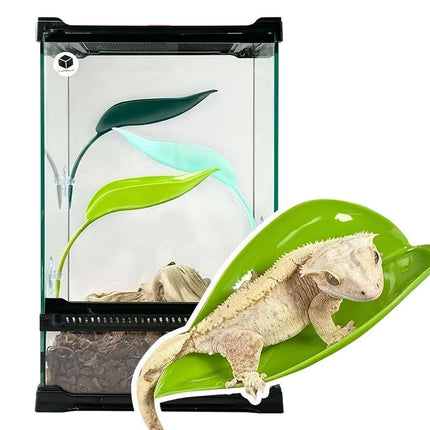 3pcs Reptile Habitat Leaf Decorations Simulated Aquatic Greenery for Comfort