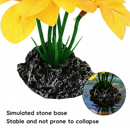 Artificial Aquarium Plant Yellow Flower Fish Tank Reptile Terrarium Decor