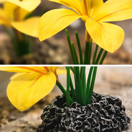 Artificial Aquarium Plant Yellow Flower Fish Tank Reptile Terrarium Decor
