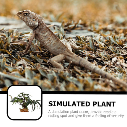 Artificial Plants Green Simulation Foliage for Pet Habitat Decoration Ornament