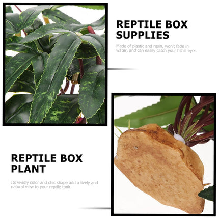 Artificial Plants Green Simulation Foliage for Pet Habitat Decoration Ornament