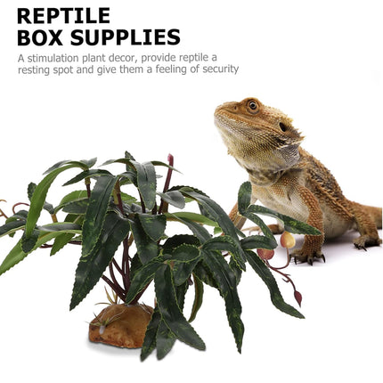 Artificial Plants Green Simulation Foliage for Pet Habitat Decoration Ornament