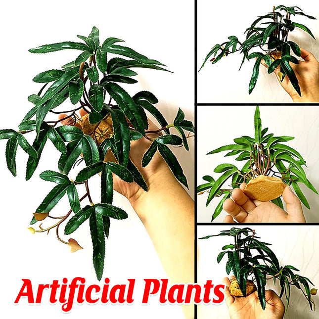 Artificial Plants Green Simulation Foliage for Pet Habitat Decoration Ornament