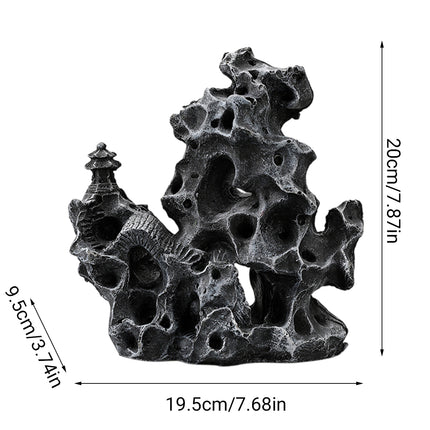 Aquarium Decor Fake Rock Mountain Ornament Cave Hideout for Fish Tank Decoration