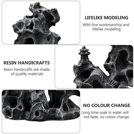 Aquarium Decor Fake Rock Mountain Ornament Cave Hideout for Fish Tank Decoration