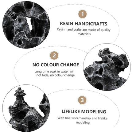 Aquarium Decor Fake Rock Mountain Ornament Cave Hideout for Fish Tank Decoration