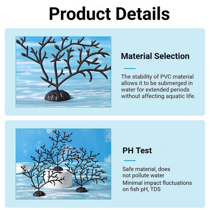 10PCS Artificial Coral Tree Aquarium Decor 10x10cm Black PVC for Fish Tank