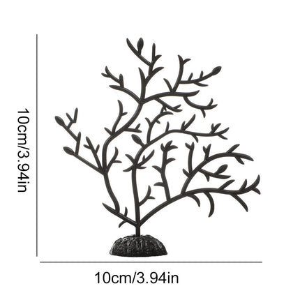10PCS Artificial Coral Tree Aquarium Decor 10x10cm Black PVC for Fish Tank