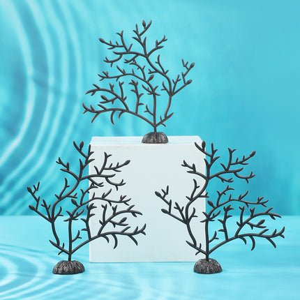 10PCS Artificial Coral Tree Aquarium Decor 10x10cm Black PVC for Fish Tank