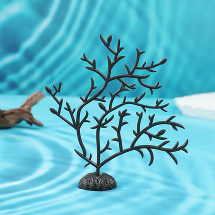 10PCS Artificial Coral Tree Aquarium Decor 10x10cm Black PVC for Fish Tank