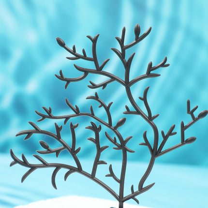 10PCS Artificial Coral Tree Aquarium Decor 10x10cm Black PVC for Fish Tank