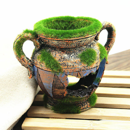 Fish Tank Decoration Moss Vase Shabby Style Flower Pot Aquarium Ornament Decor
