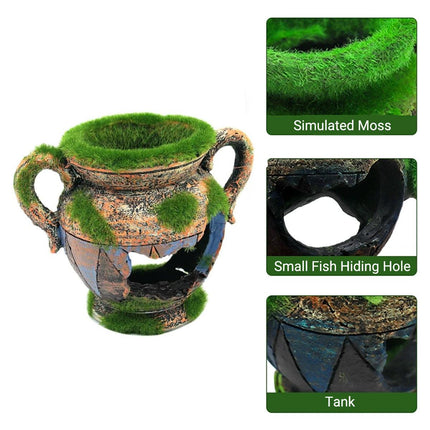 Fish Tank Decoration Moss Vase Shabby Style Flower Pot Aquarium Ornament Decor