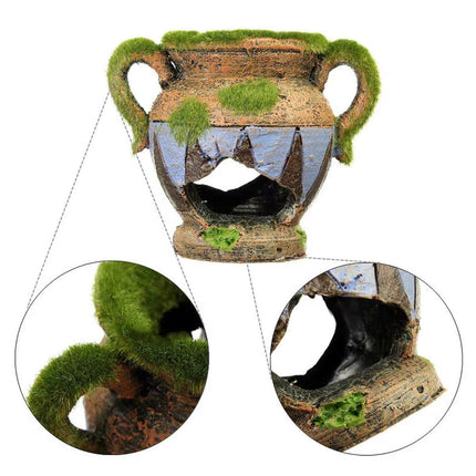 Fish Tank Decoration Moss Vase Shabby Style Flower Pot Aquarium Ornament Decor