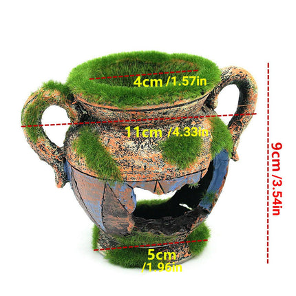 Fish Tank Decoration Moss Vase Shabby Style Flower Pot Aquarium Ornament Decor
