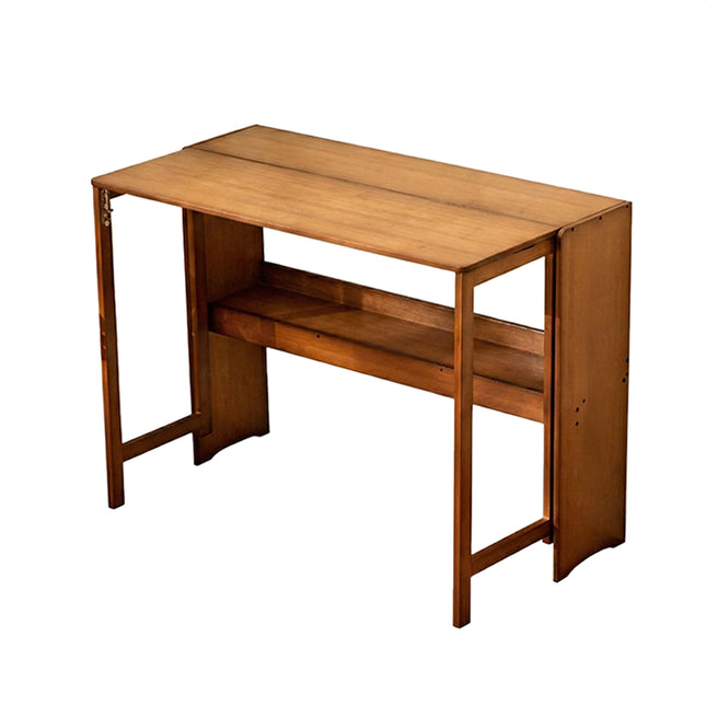 Bamboo Folding Student Desk Study Table Space Saving Large Capacity Storage