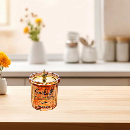 Home Ashtray Premium Stainless Steel Covered Ash Tray Funnel Type Anti Ash Fly