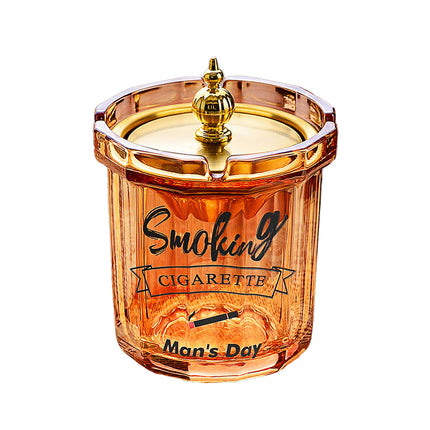 Home Ashtray Premium Stainless Steel Covered Ash Tray Funnel Type Anti Ash Fly