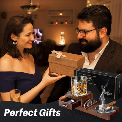 2 in 1 Wooden Cup Holder And Ashtray Heat Resistant for Home Office Bar Indoor