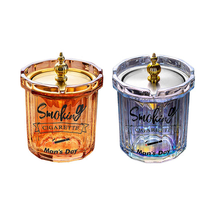 Home Ashtray Premium Stainless Steel Covered Ash Tray Funnel Type Anti Ash Fly