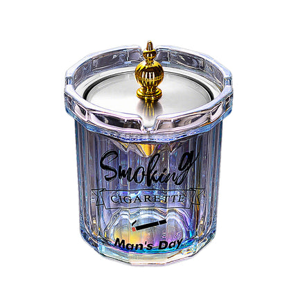 Home Ashtray Premium Stainless Steel Covered Ash Tray Funnel Type Anti Ash Fly