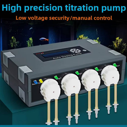 4 Head Auto Dosing Pump Aquarium Reef Coral Peristaltic Titration Timer Feeder