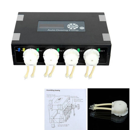 4 Head Auto Dosing Pump Aquarium Reef Coral Peristaltic Titration Timer Feeder