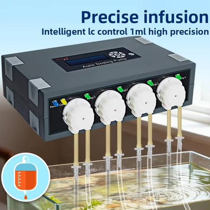 4 Head Auto Dosing Pump Aquarium Reef Coral Peristaltic Titration Timer Feeder